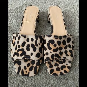 Topshop Womens Diva Leopard Fabric Slide Sandals Brown Multi 42D05QTRL EUR 37